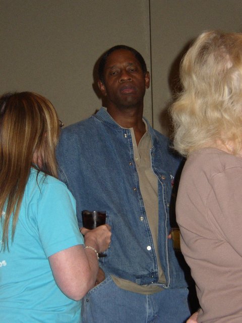 Tim talking to fans at the Cocktail Party on Saturday, July 14, 2007