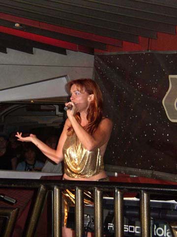 Chase Masterson performing at Creation Con in Las Vegas, 2005